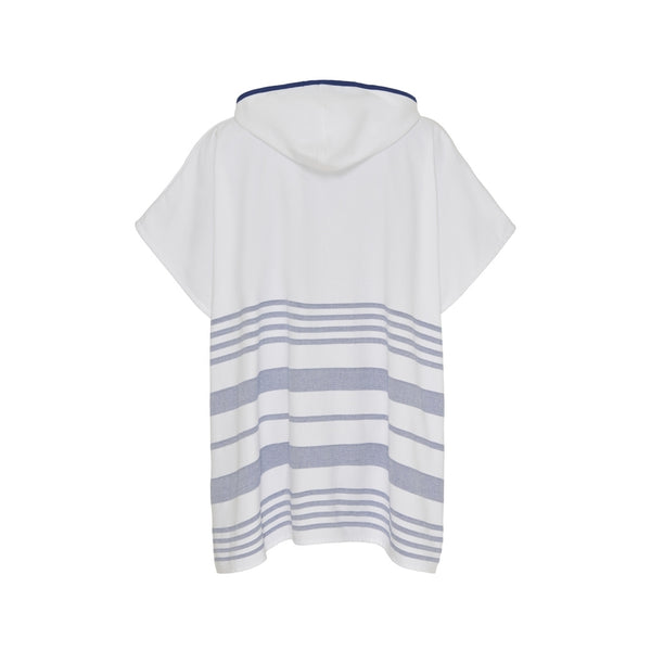 Sea Ranch Malibu Beach Poncho Towels White/SR Navy