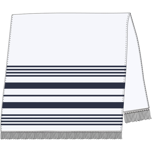 Sea Ranch Malibu Beach Towel Towels White/SR Navy