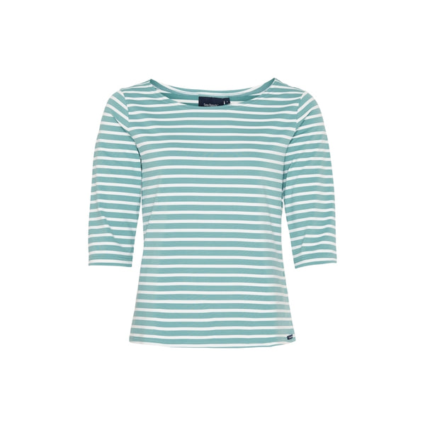 Sea Ranch Marina tee with UV protection Long Sleeve Tee 4211 Aqua Blue/White