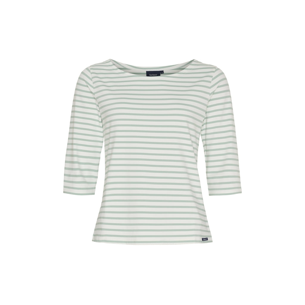 Sea Ranch Marina tee with UV protection Long Sleeve Tee 1126 White / Pastel Green