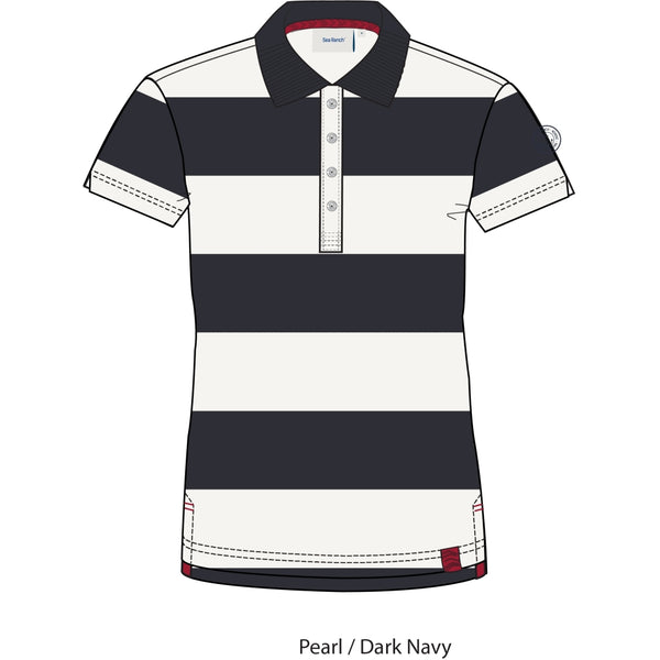 Sea Ranch Marit Polo Polo Shirts Pearl/Dark Navy