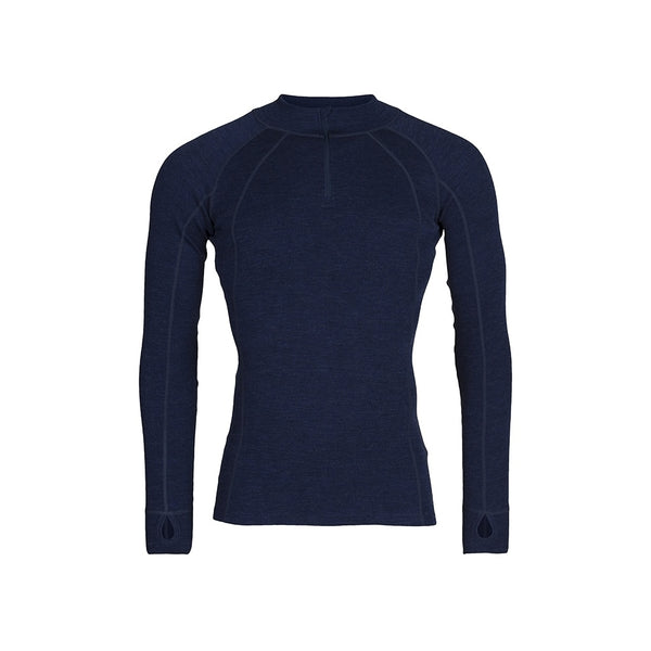 Sea Ranch Mens Merino Wool Zip Neck Underwear Navy