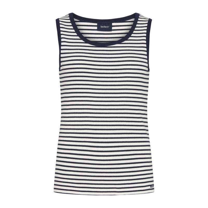 Sea Ranch Neel Tank Top Short Sleeve Tee Pearl/SR Navy