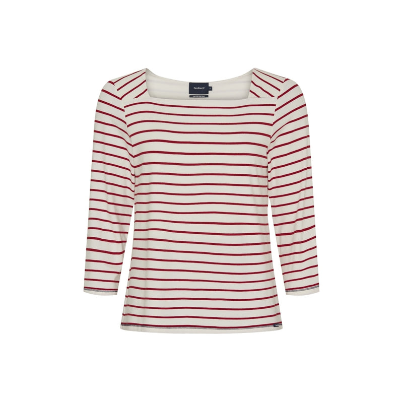 Sea Ranch Pippa Tee Long Sleeve Tee Pearl/SR Red