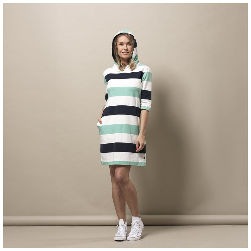 Sea Ranch Ronja Striped 3/4 Sleeve Sweat Dress Dresses / Shirts 5061 Mint Green / Pearl / Dark Navy