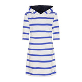 Sea Ranch Ronja Striped 3/4 Sleeve Sweat Dress Dresses / Shirts Pearl/Alaskan Blue