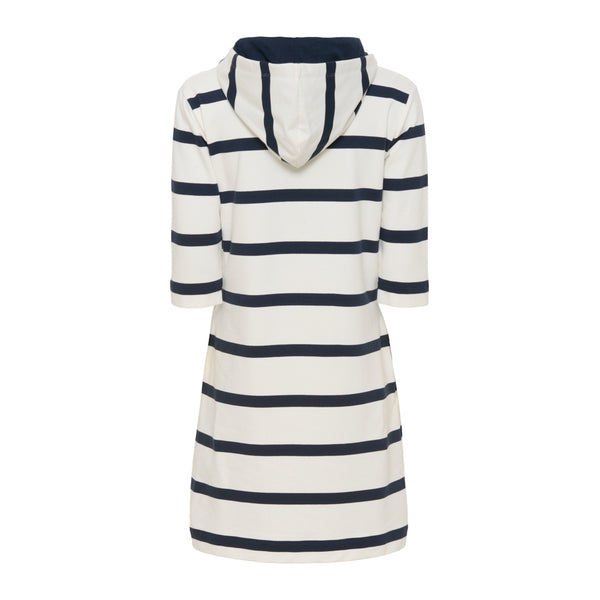 Sea Ranch Ronja Striped 3/4 Sleeve Sweat Dress Dresses / Shirts Pearl/Dark Navy