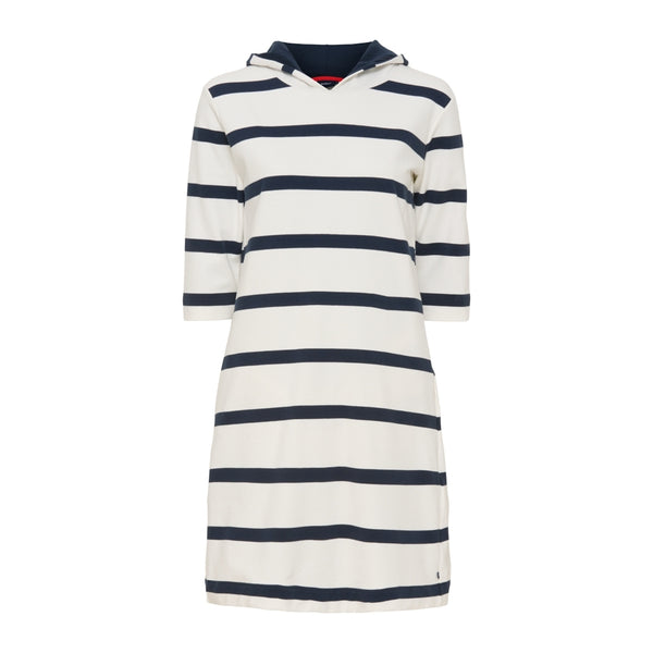 Sea Ranch Ronja Striped 3/4 Sleeve Sweat Dress Dresses / Shirts Pearl/Dark Navy