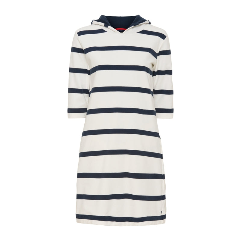 Sea Ranch Ronja Striped 3/4 Sleeve Sweat Dress Dresses / Shirts Pearl/Dark Navy