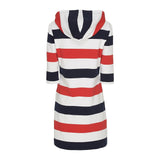 Sea Ranch Ronja Striped 3/4 Sleeve Sweat Dress Dresses / Shirts True Red/Pearl/SR Navy