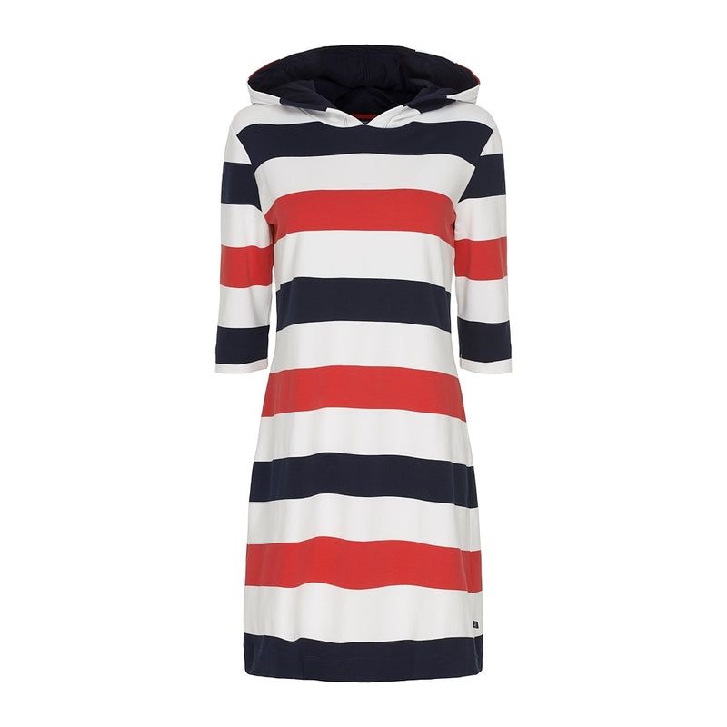 Sea Ranch Ronja Striped 3/4 Sleeve Sweat Dress Dresses / Shirts True Red/Pearl/SR Navy