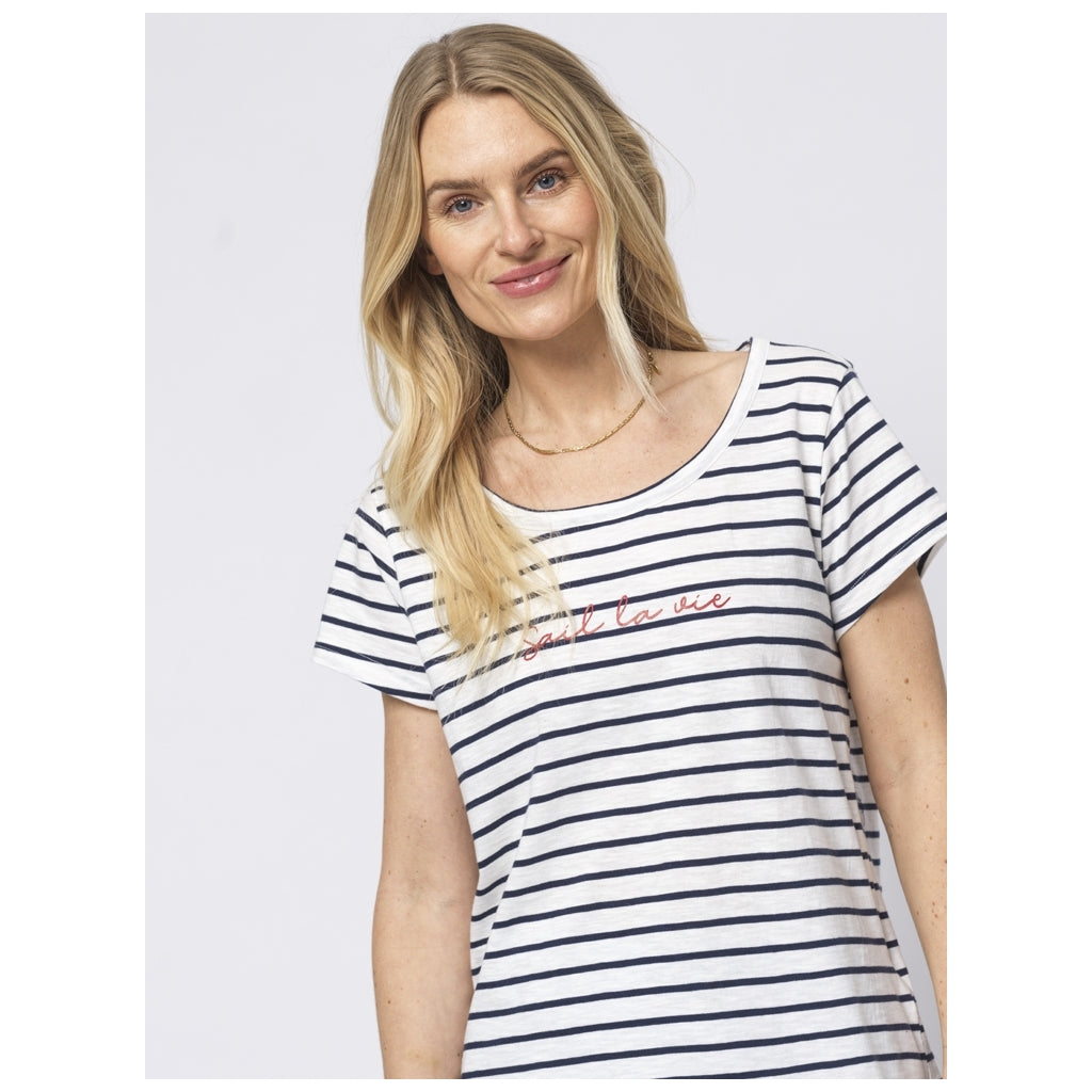 Sea Ranch SR_Delilah Short Sleeve Tee Pearl/SR Navy