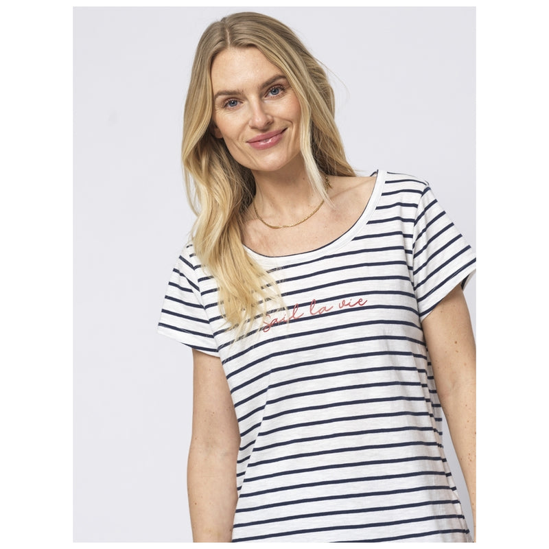 Sea Ranch SR_Delilah Short Sleeve Tee Pearl/SR Navy