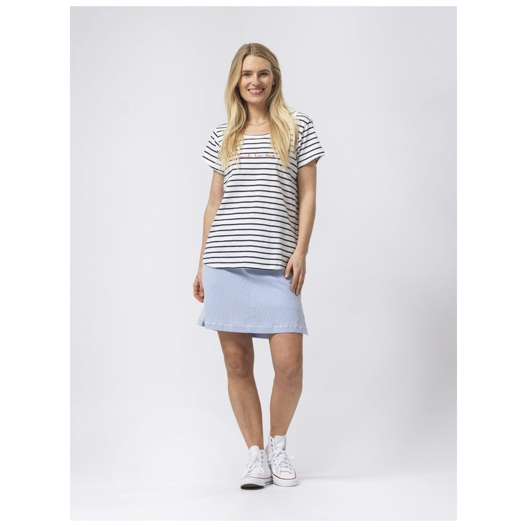 Sea Ranch SR_Delilah Short Sleeve Tee Pearl/SR Navy
