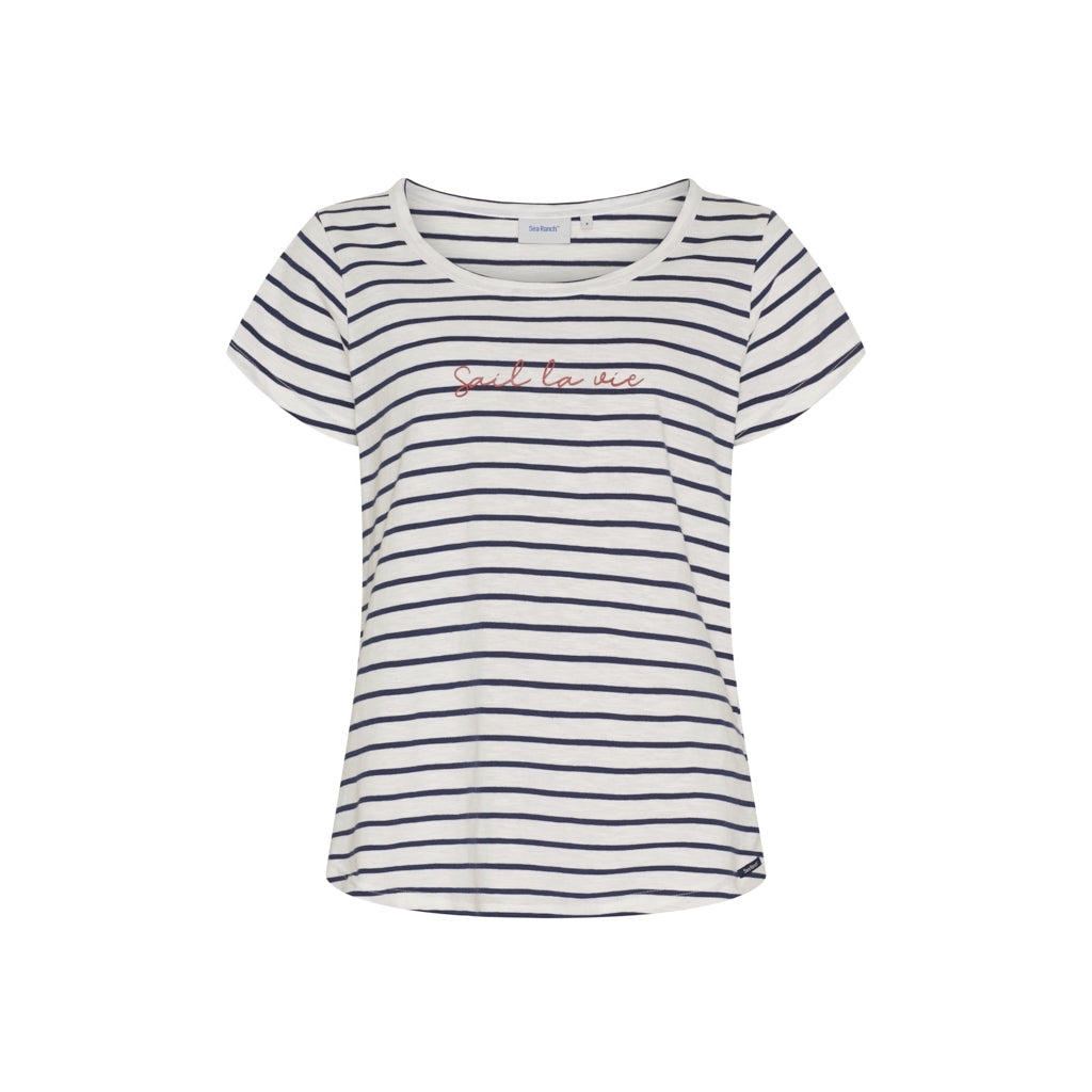 Sea Ranch SR_Delilah Short Sleeve Tee Pearl/SR Navy
