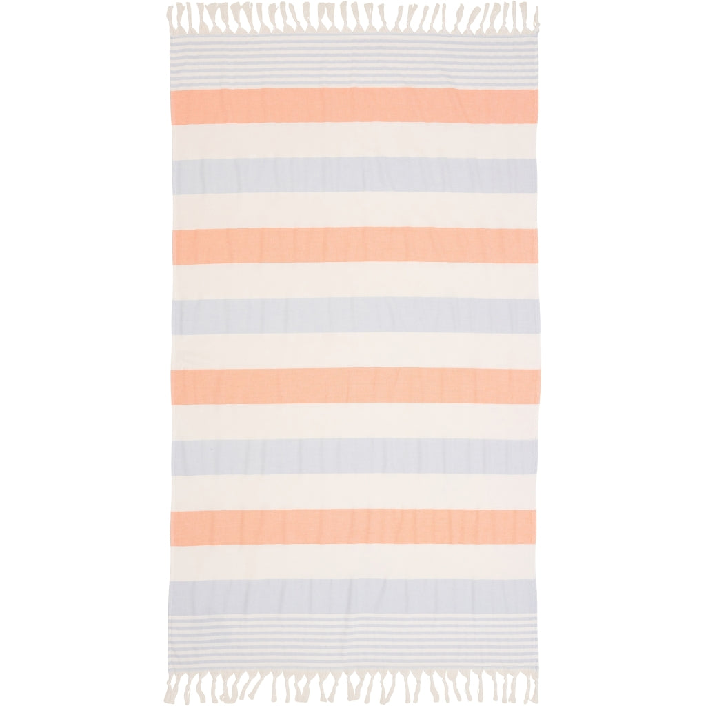 Sea Ranch Striped Beach Towel Towels 1091 Pearl/Vista Blue/Light Orange