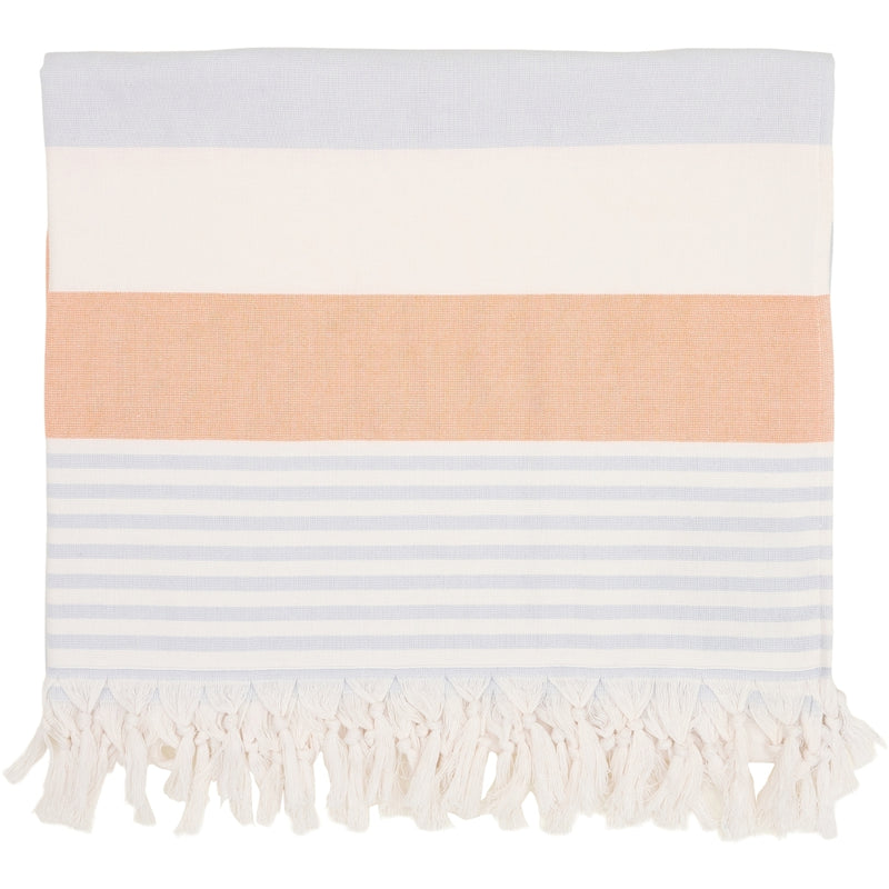Sea Ranch Striped Beach Towel Towels 1091 Pearl/Vista Blue/Light Orange