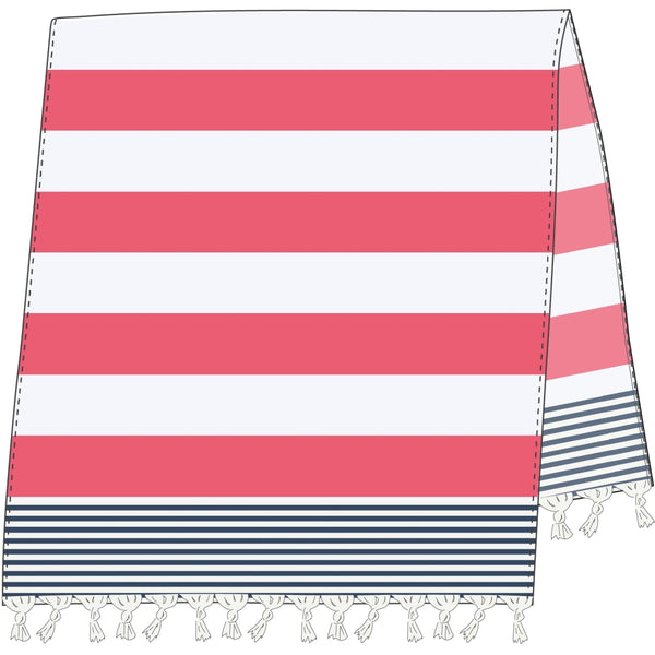 Sea Ranch Striped Beach Towel Towels 3102 Calypso Coral