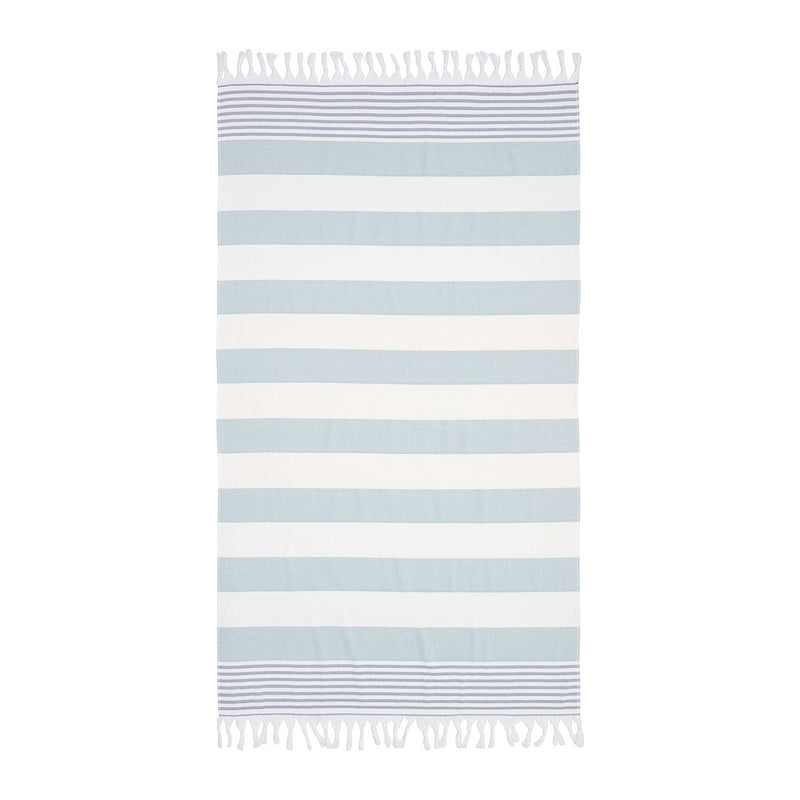 Sea Ranch Striped Beach Towel Towels 5066 White / Dusty Green