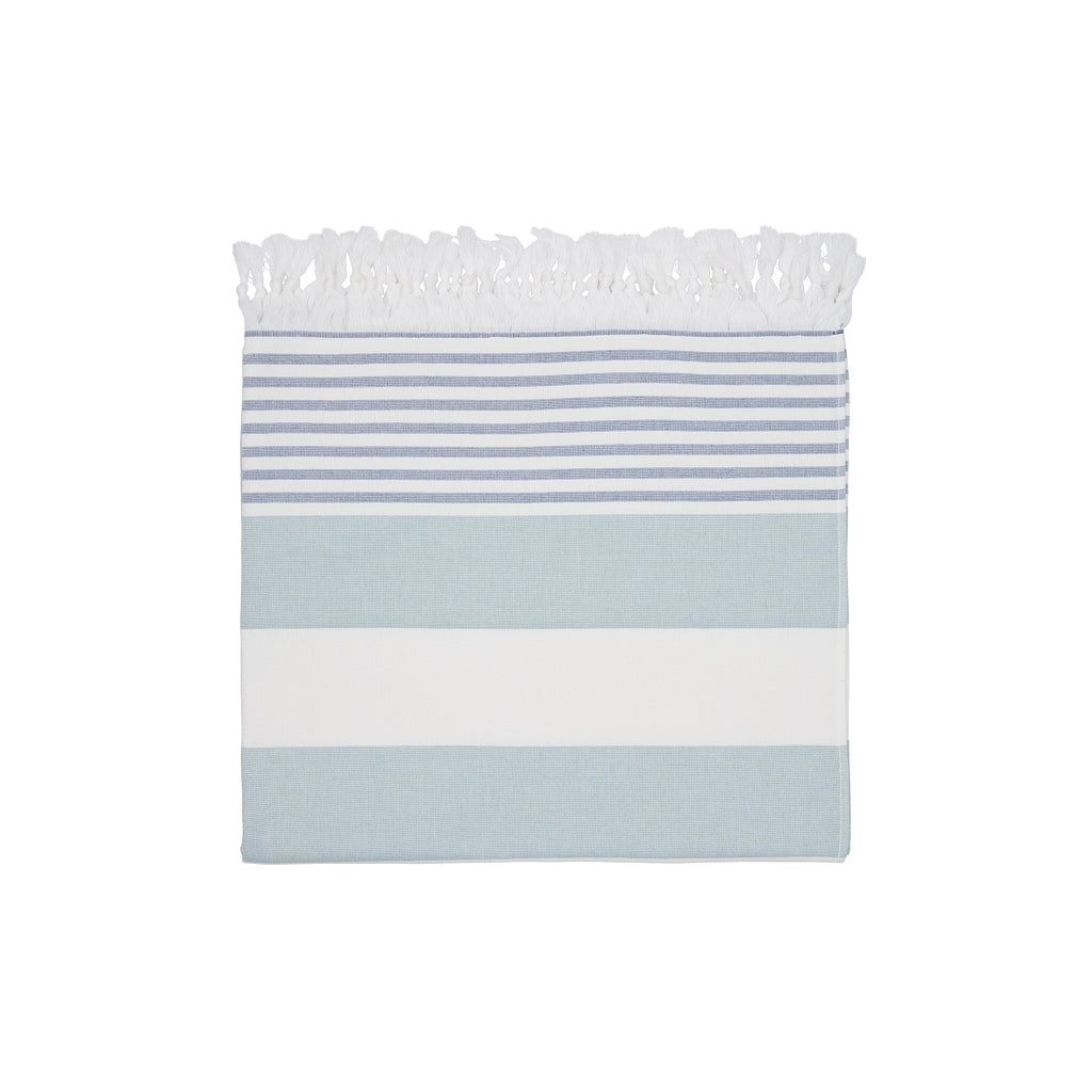 Sea Ranch Striped Beach Towel Towels 5066 White / Dusty Green