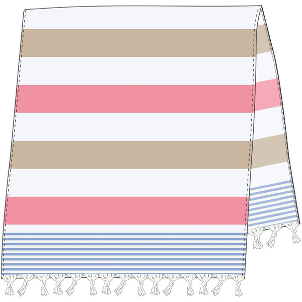 Sea Ranch Striped Beach Towel Towels 8006 Multistripe Pink