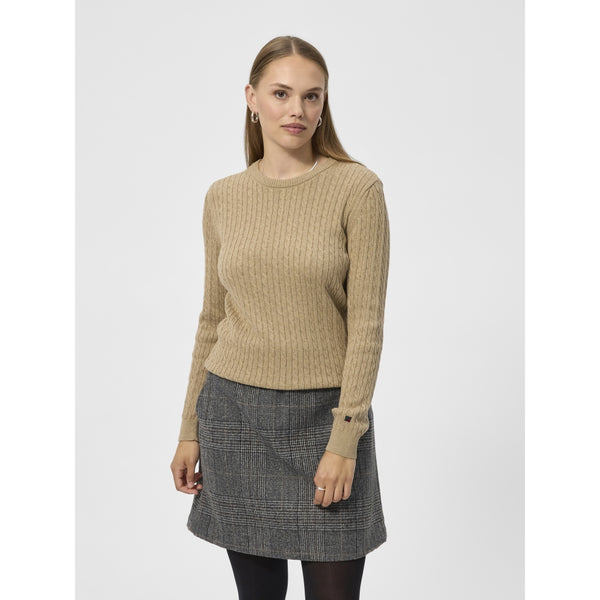 Redgreen Women Susan Cable strik Knit Mid Sand Melange