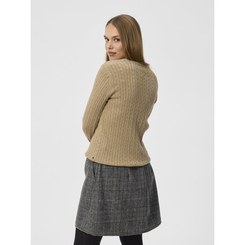 Redgreen Women Susan Cable strik Knit Mid Sand Melange