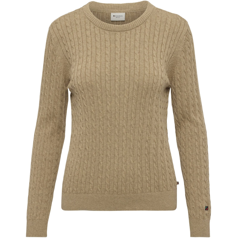 Redgreen Women Susan Cable strik Knit Mid Sand Melange