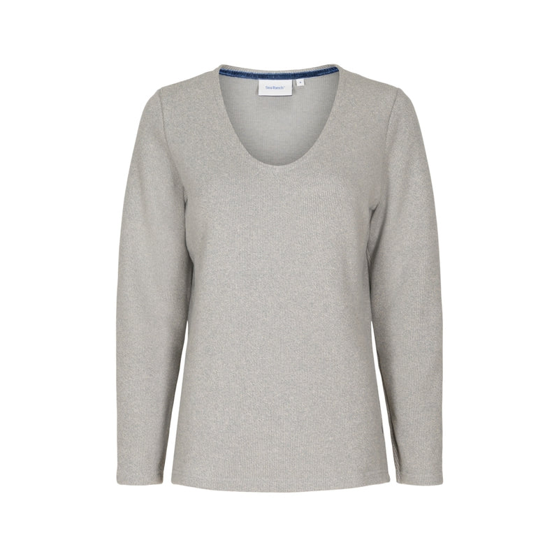 Sea Ranch Agatha Long Sleeve V-Neck Pullover Sweats Grey Melange
