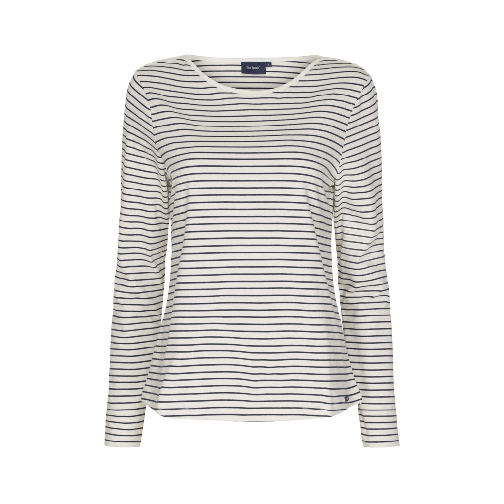 Sea Ranch Amelie Striped Long Sleeve Tee Long Sleeve Tee Pearl/SR Navy