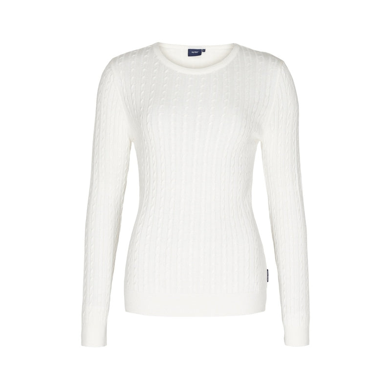 Barbara Cable Pullover Knit - Pearl