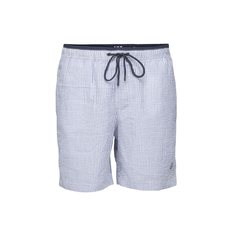 Bay Striped Swim Shorts - SR Navy / White