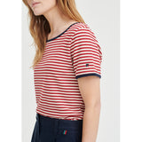 Redgreen Women Camilla T-shirt Short Sleeve Tee 144 Red Stripe