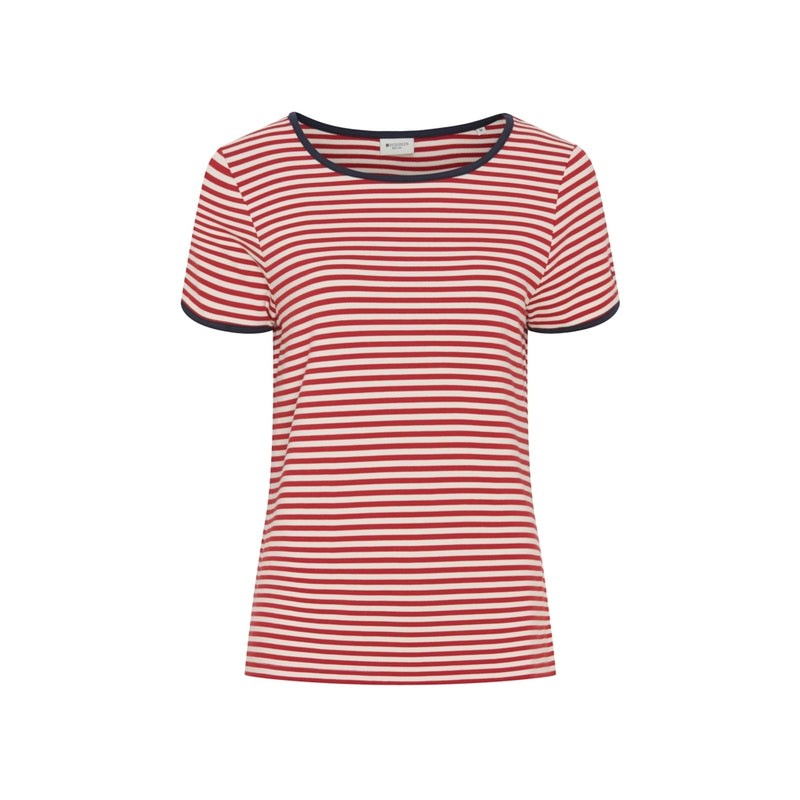 Redgreen Women Camilla T-shirt Short Sleeve Tee 147 Dark Red Stripe