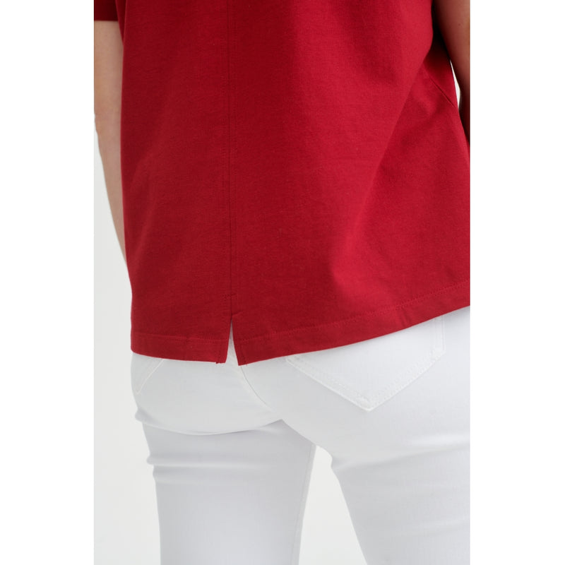 Redgreen Women Cesi T-shirt Short Sleeve Tee 047 Dark Red