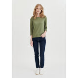 Redgreen Women Clarie 3/4 LS T-shirt Long Sleeve Tee 076 Mid Green