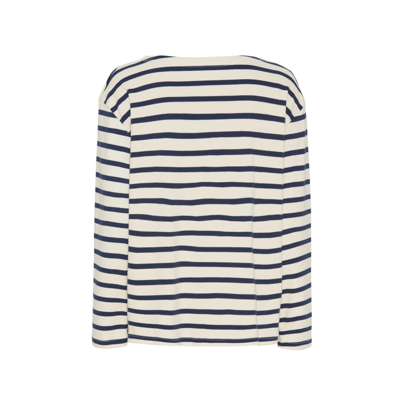 Redgreen Women Claudia T-shirt Long Sleeve Tee 120 Off White Stripe
