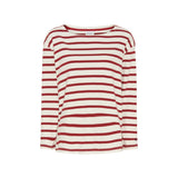 Redgreen Women Claudia T-shirt Long Sleeve Tee 147 Dark Red Stripe