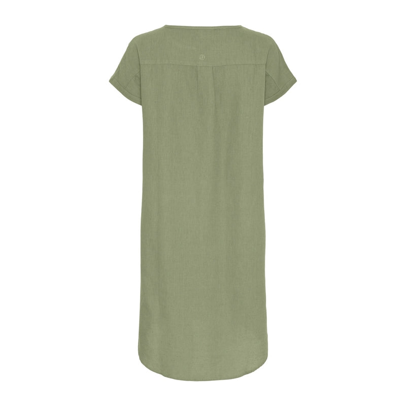 Sea Ranch Columbine Cotton Linen Tunic Dress Dresses / Shirts 5025 Hedge Green