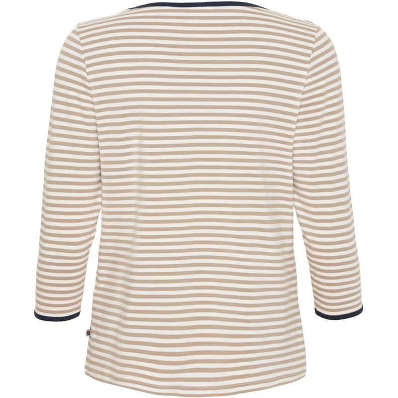 Redgreen Women Cornelia 3/4 Sleeve T-shirt Short Sleeve Tee 138 Gold Stripe