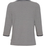Redgreen Women Cornelia 3/4 Sleeve T-shirt Short Sleeve Tee 168 Navy Stripe