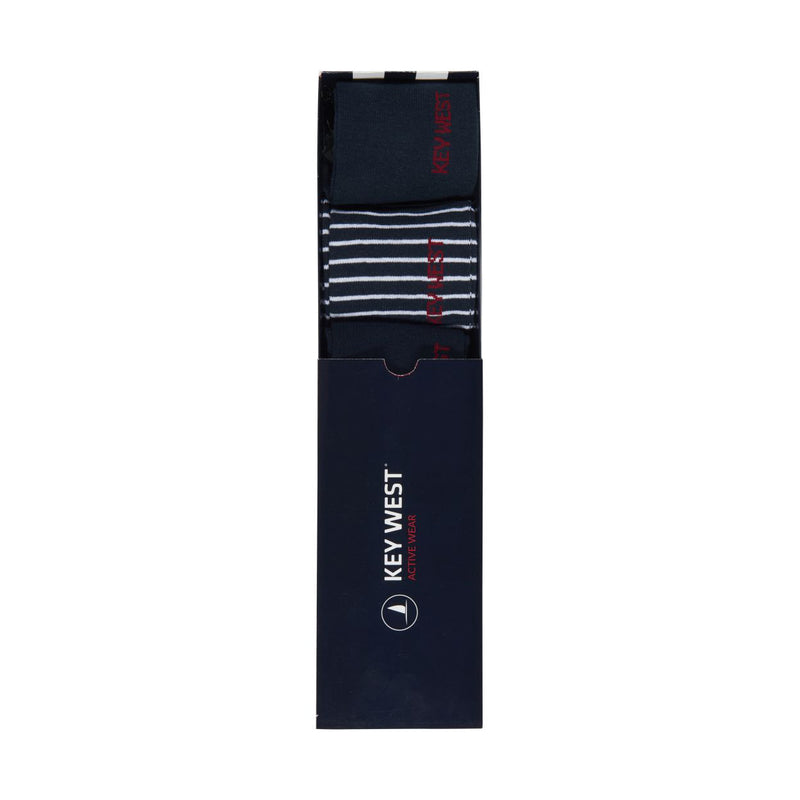 Sea Ranch Cotton Socks 3-Pack Box Socks SR Navy / Navy Stripe