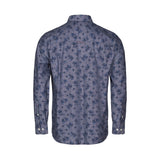 Elton Printed Long Sleeve Shirt - Indigo