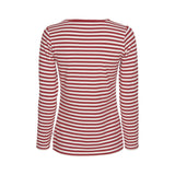 Frances Long Sleeve T-shirt - Light Red Stripe