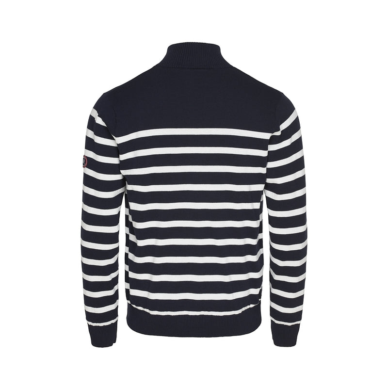 Sea Ranch Haakon Striped Knit Cardigan - Windbreaker Windbreaker Dark Navy/Pearl