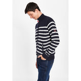 Sea Ranch Haakon Striped Knit Cardigan - Windbreaker Windbreaker Dark Navy/Pearl