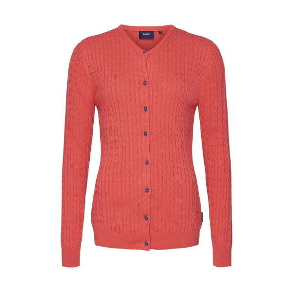 Sea Ranch Jessica Cable Knit Cardigan Knit Spiced Coral