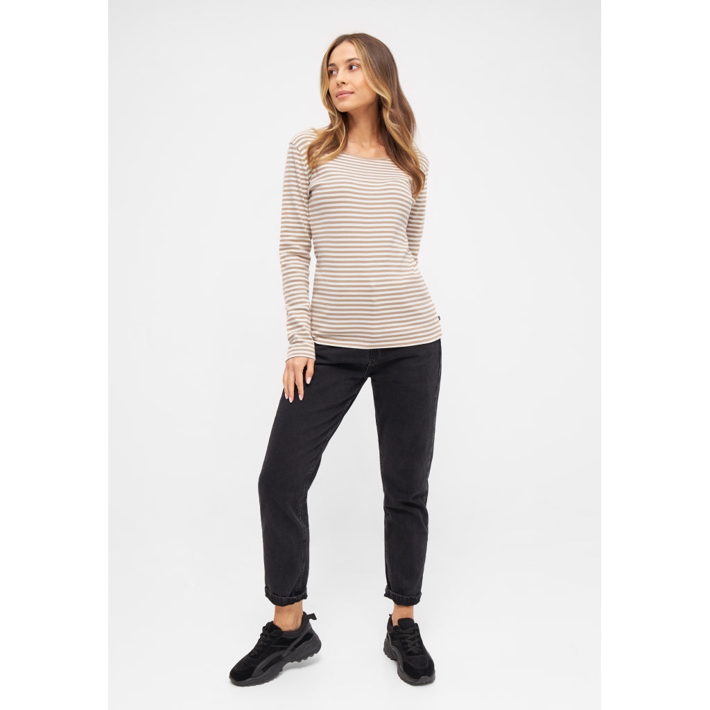 Sea Ranch Josefine Long Sleeve T-shirt Long Sleeve Tee 1988 Camel / Pearl