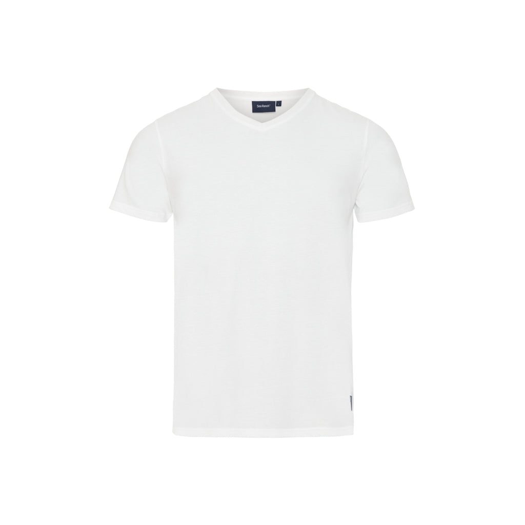Sea Ranch Juan V-Neck Organic Cotton Tee Short Sleeve Tee Pearl