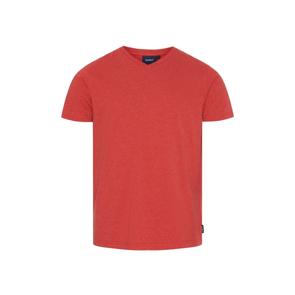 Sea Ranch Juan V-Neck Organic Cotton Tee Short Sleeve Tee SR Red